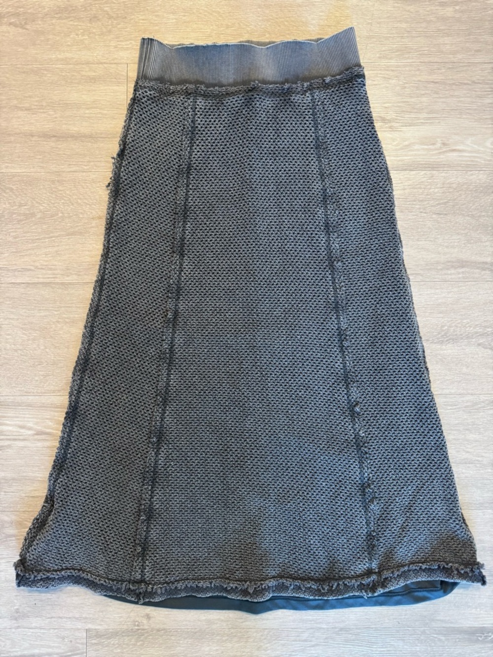 Free People Charcoal Knit A-Line Skirt